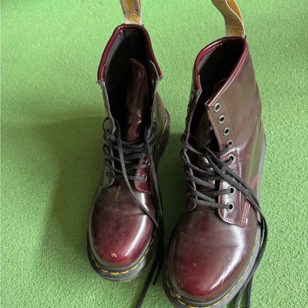 Dr. Martens Burgundy Leather Boots